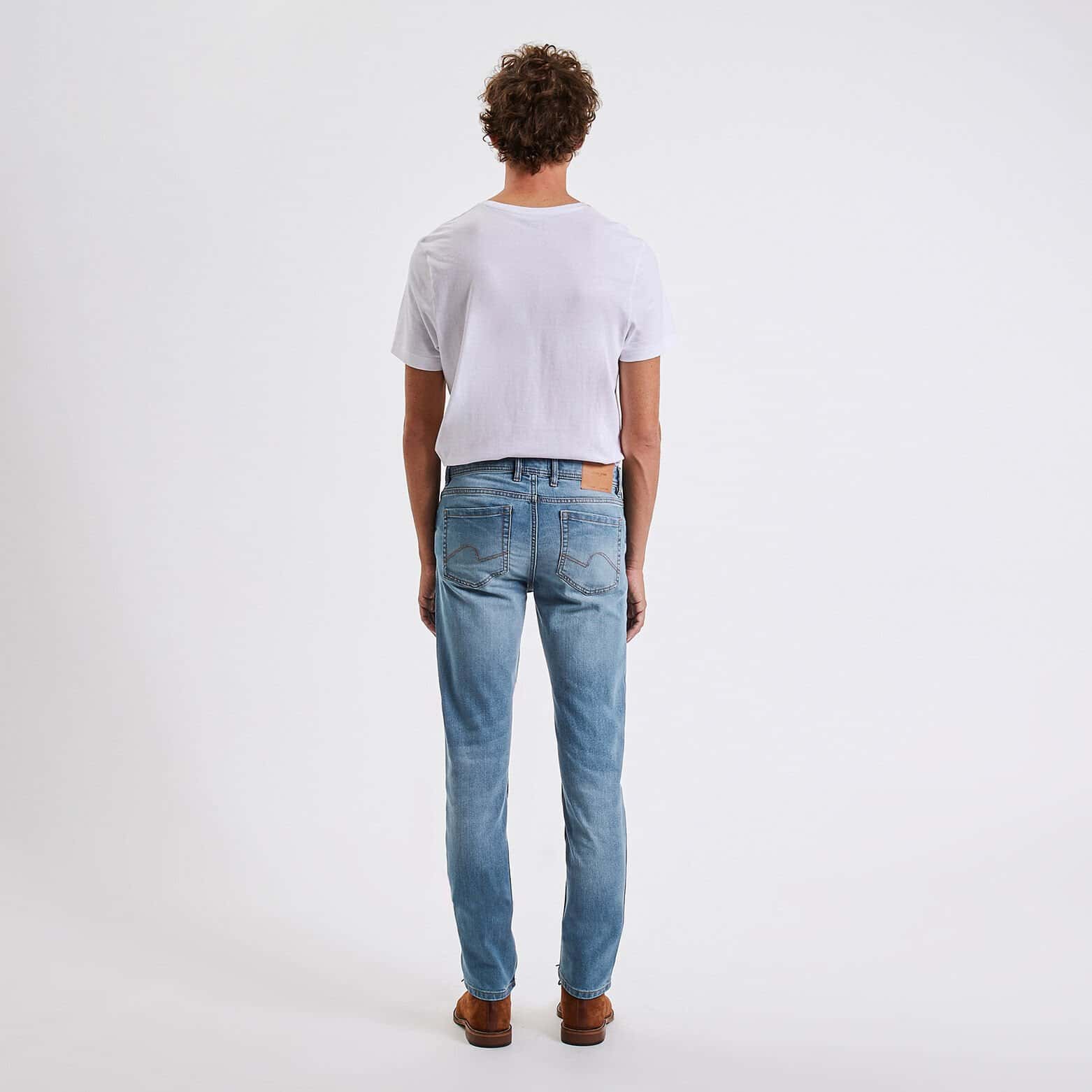 Jean straight en coton et polyester recyclés water Bleu