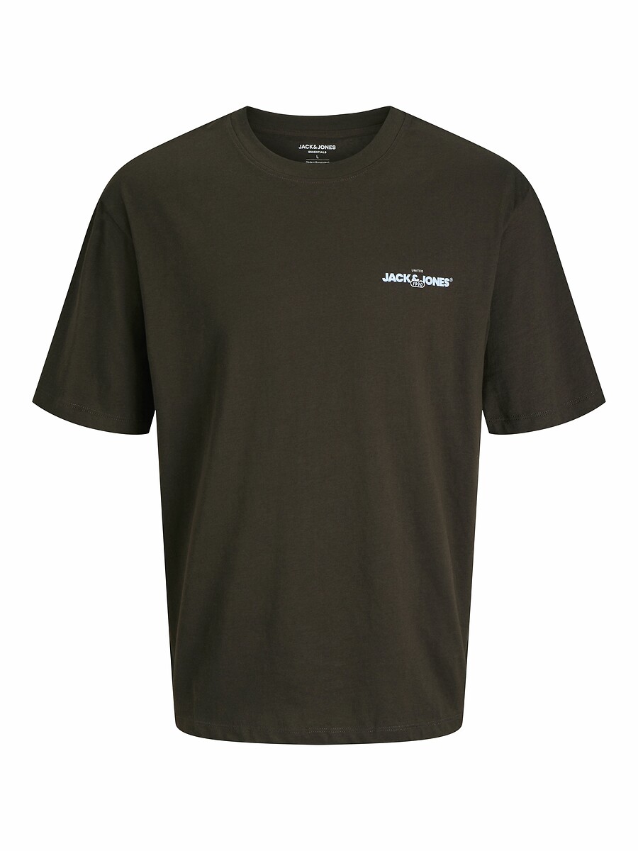 Camiseta JACK & JONES, manga curta e logo nas costas.