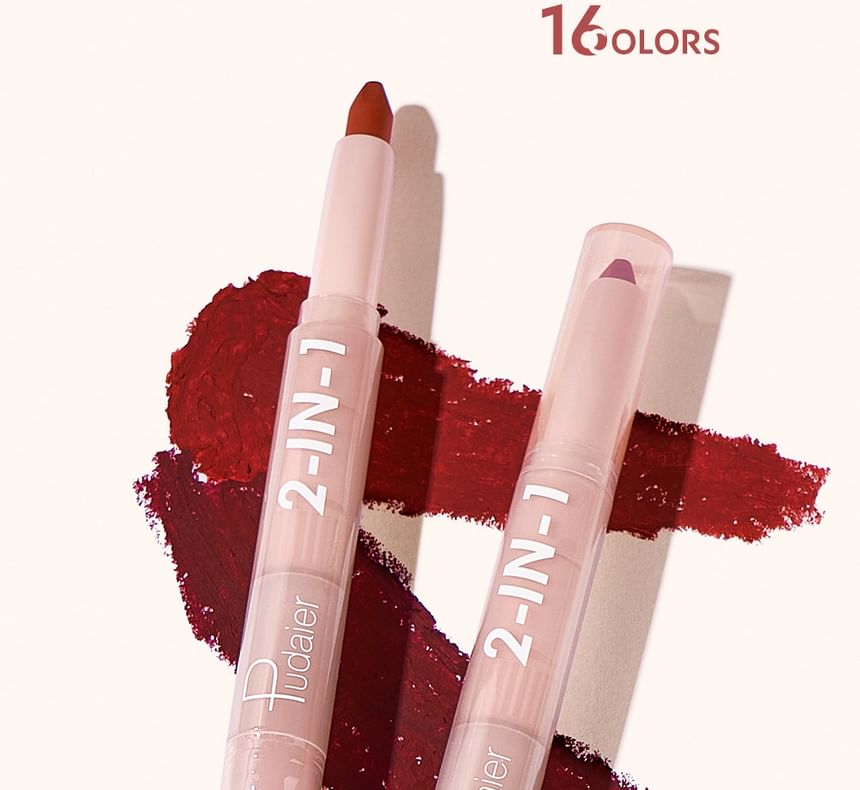 Pudaier - Dual Head Lip Liner & Lipstick - 16 kleuren