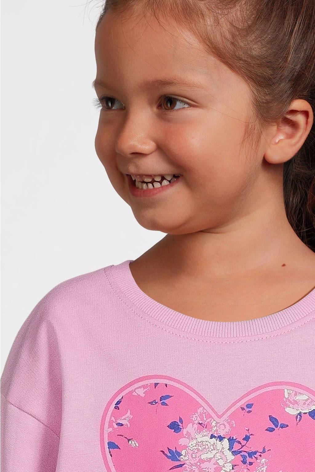 NAME IT sweater NMFVILOUI met printopdruk roze