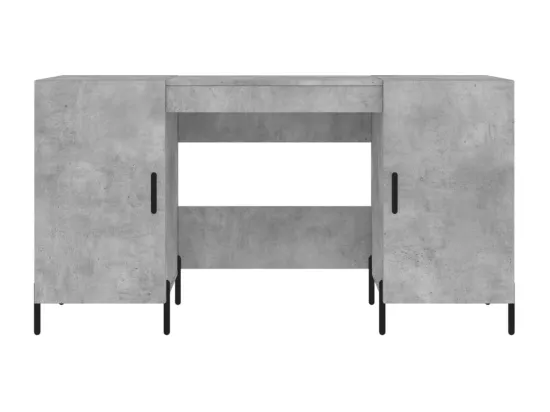Bureau gris béton 140x50x75 cm bois d'ingénierie