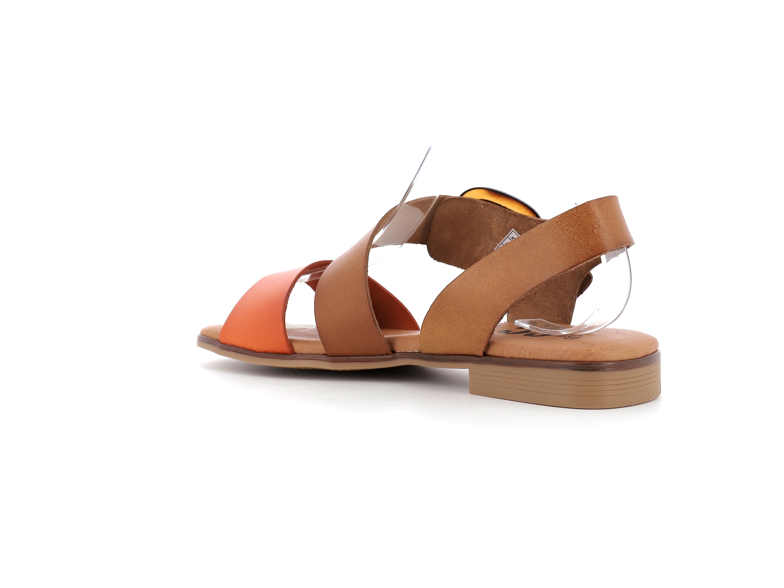 Chaussures du chateau-3020 Cuir Marron-Orange