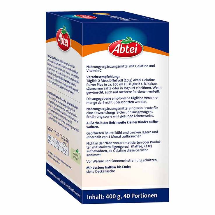 Abtei Gelatine Plus Vitamin C Pulver, 400 g