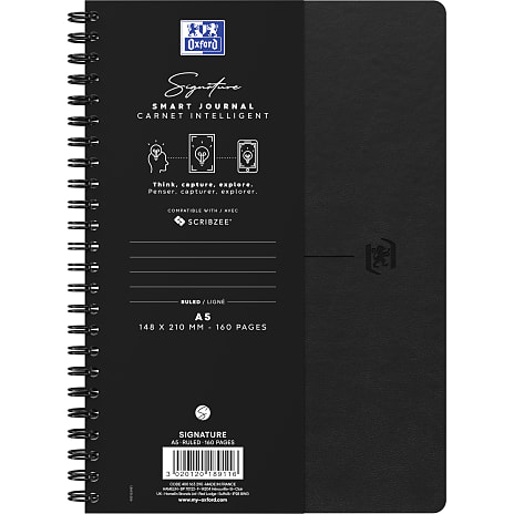 Oxford signature A5 notesbog - sort
