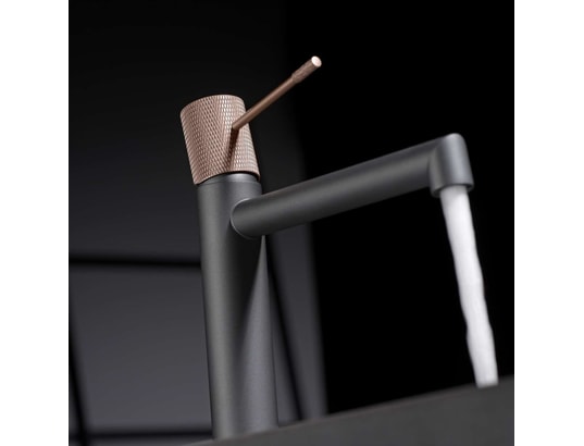 IMEX - Mitigeur de lavabo Mitigeur lavabo gris mat et champagne - line