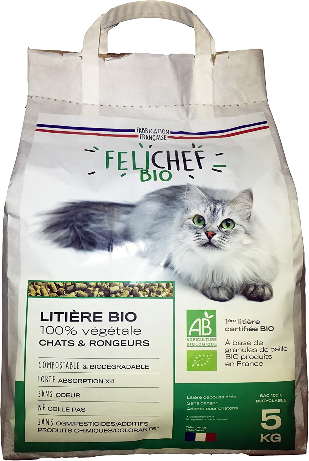 Litière chat et rongeur 100% végétale bio 5kg