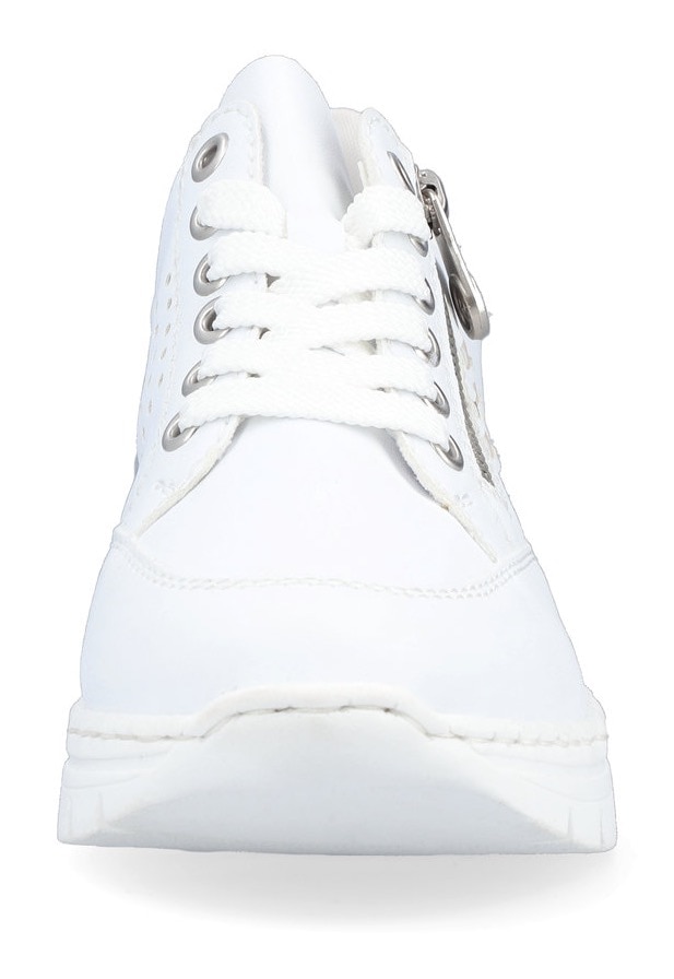Rieker Wedgesneaker  mit seitlichen Flechtdurchzügen, Freizeitschuh, Halbschuh, Schnürschuh