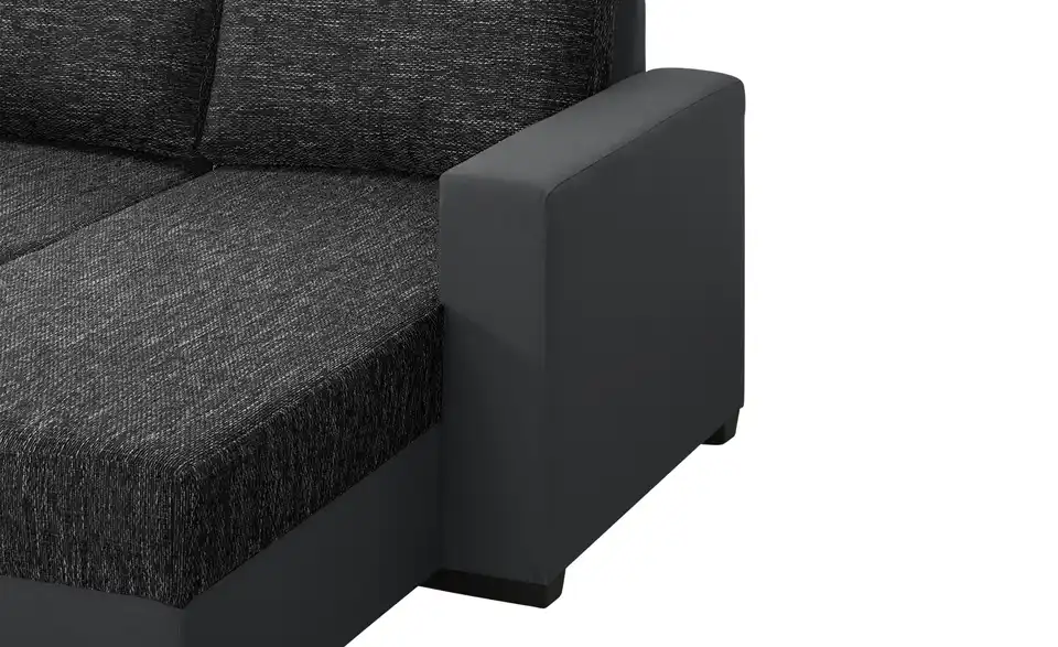 Ecksofa Navarra Schwarz, Anthrazit rechts