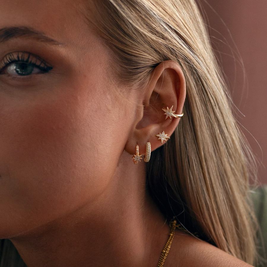 Timi Of Sweden Eliza Crystal Bedazzled Huggie Earrings