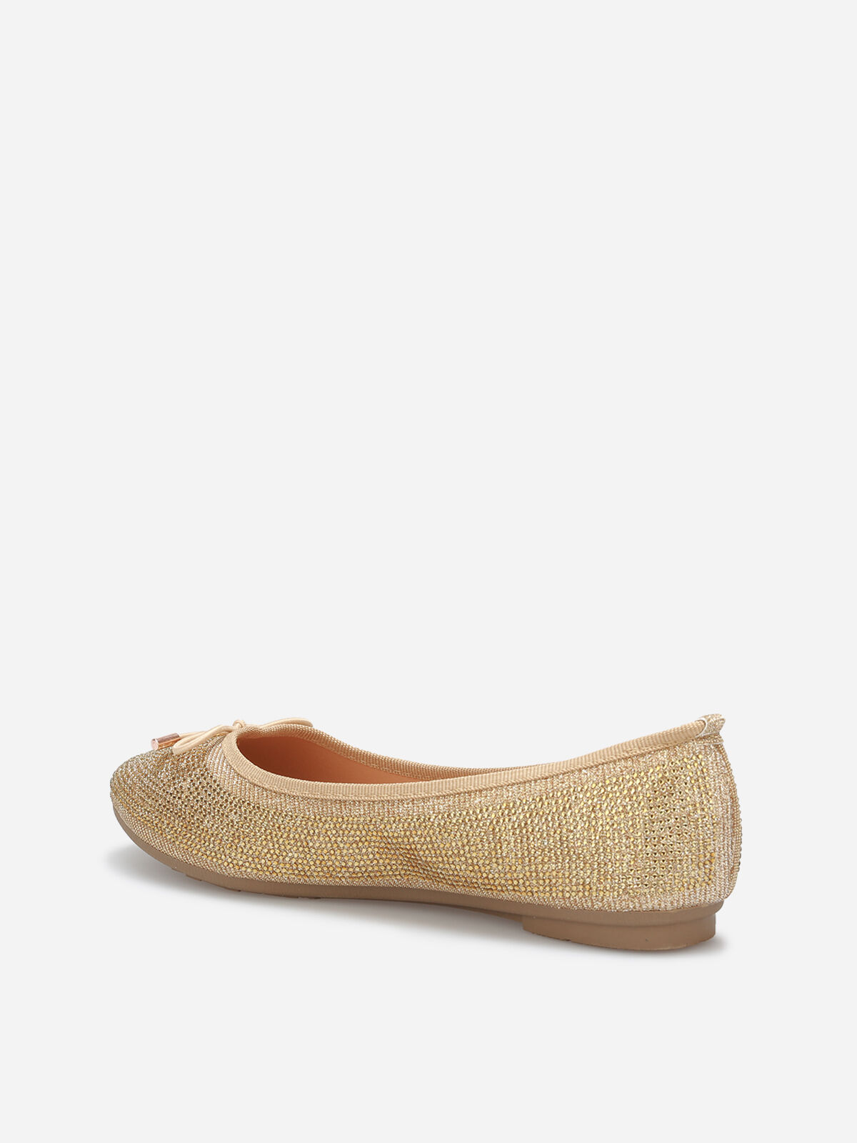 Ballerines à strass et nœud- Doré
