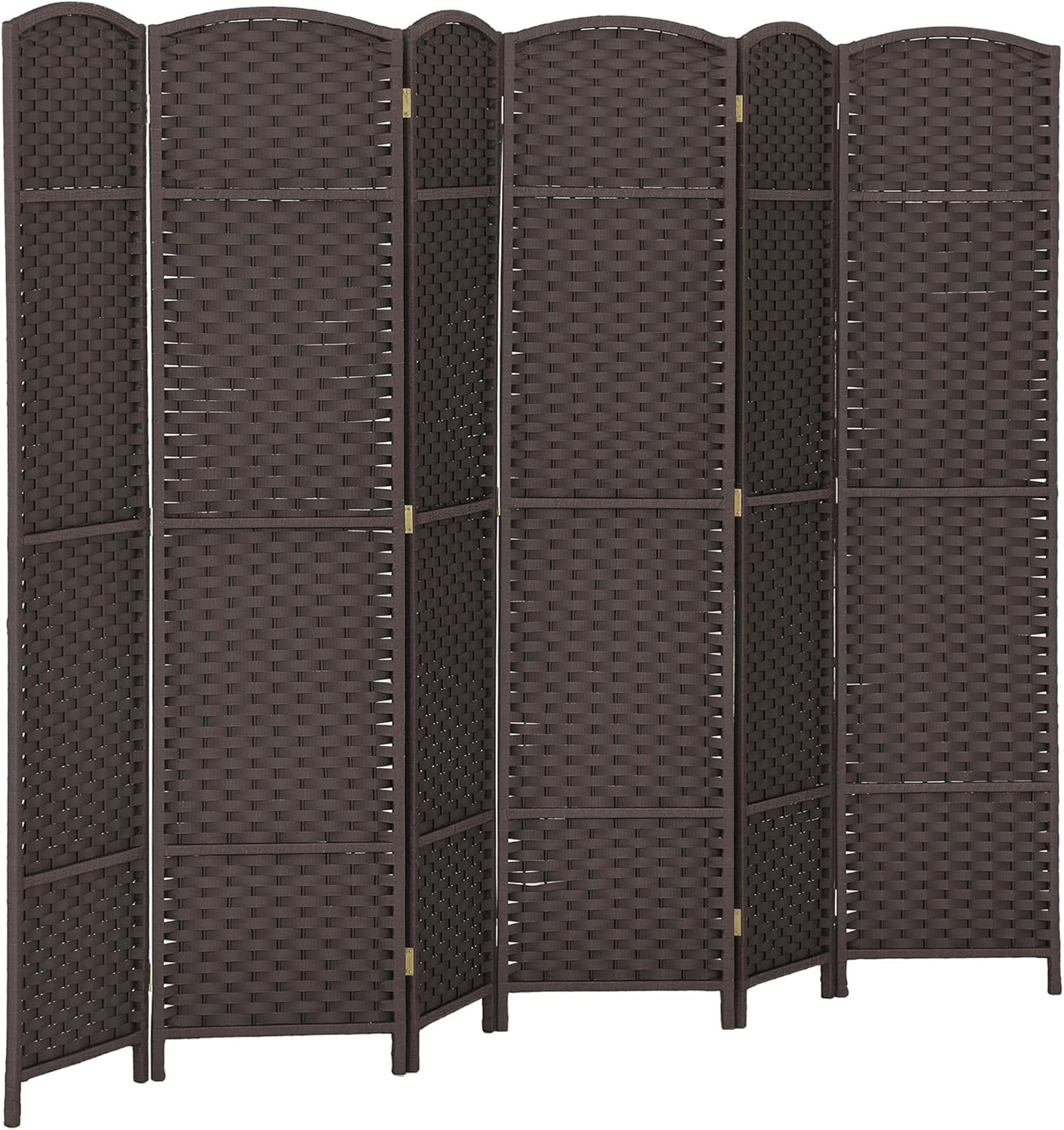 HOMCOM Paravent 6-teilig 240 x 170 cm Raumteiler Faltbar Trennwand aus Kiefernholz, Sichtschutz Raumtrenner Stellwand für Wohnzimmer Braun