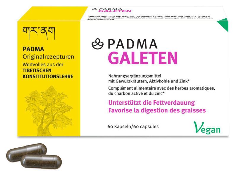 PADMA Galeten 60 Kapseln Vegane Nahrungsergänzung zur Unterstützung der Fettverdauung