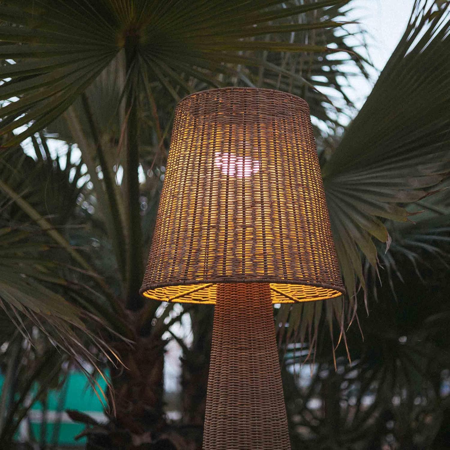 newgarden - Große Stehleuchte LOLA 165 cm NATURE im Boho-Stil, aus Naturfasern in Spanien hergestellt, verschiedene Leuchtvarianten mit Kabel oder Akku. (165cm Wiederaufladbare Batterie)