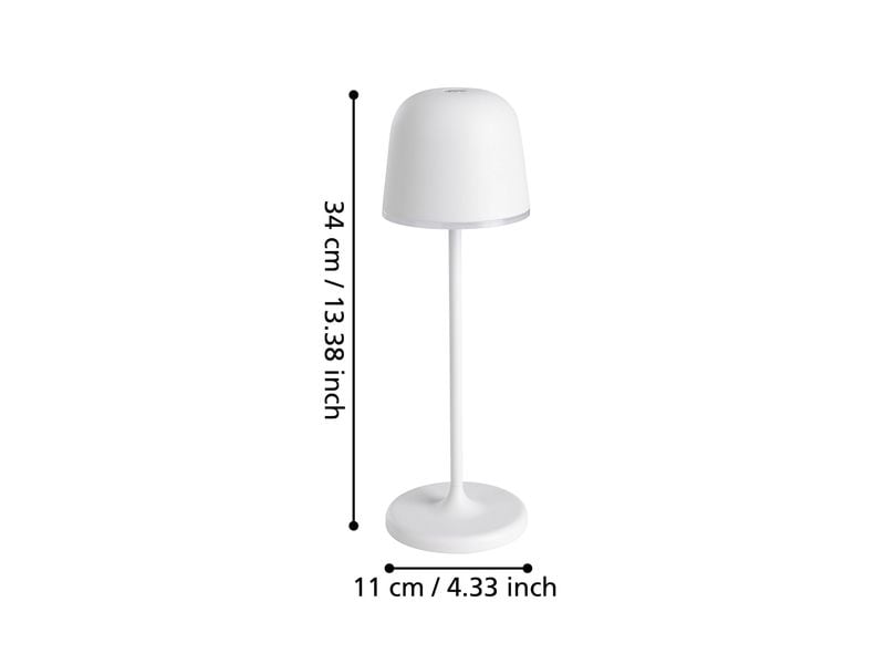 EGLO Leuchten Akku-Tischleuchte MANNERA 2.2W, 34 cm, Grau Tischleuchte