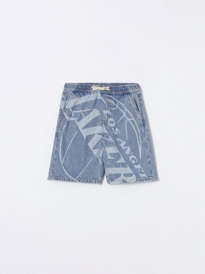 Shorts jeans da NBA - Índigo