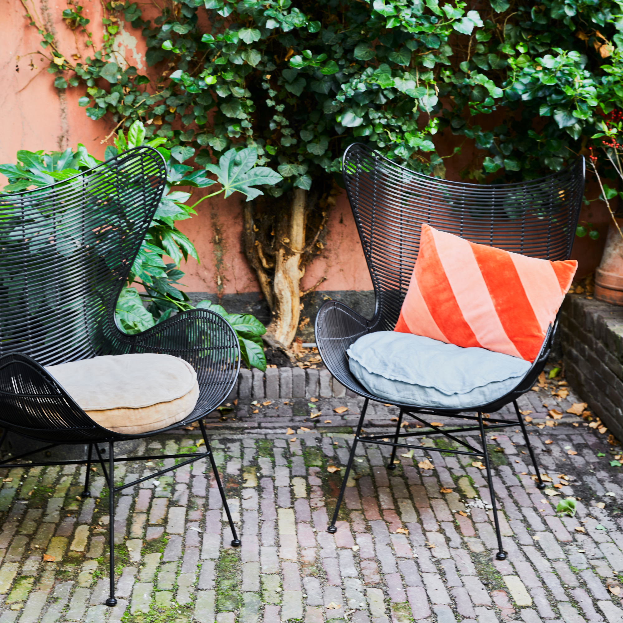 Sierkussen Striped Velvet 60x40 cm red/pink