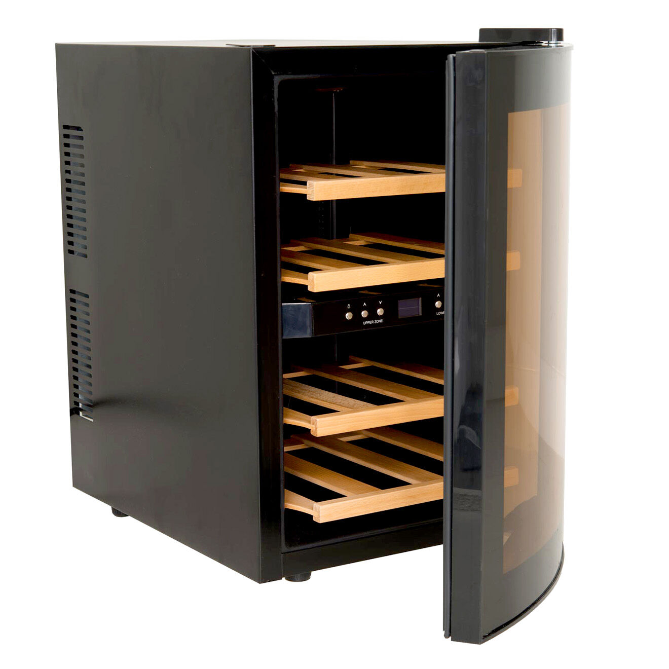 H.Koenig Cave à vin 12 bouteilles Dual Zone noir/bois - 34.5x51x54 cm