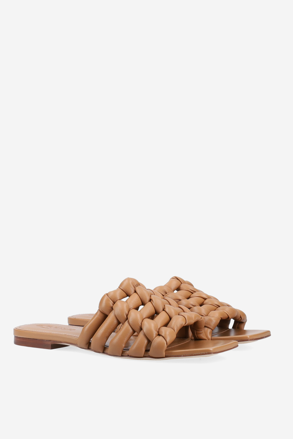Leather braided sandals