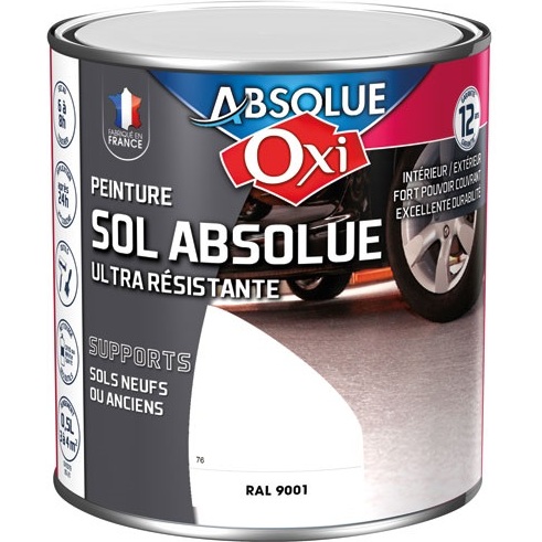 Peinture sol Veloutée 0,5 L Sol Absolue - Blanc Crème
