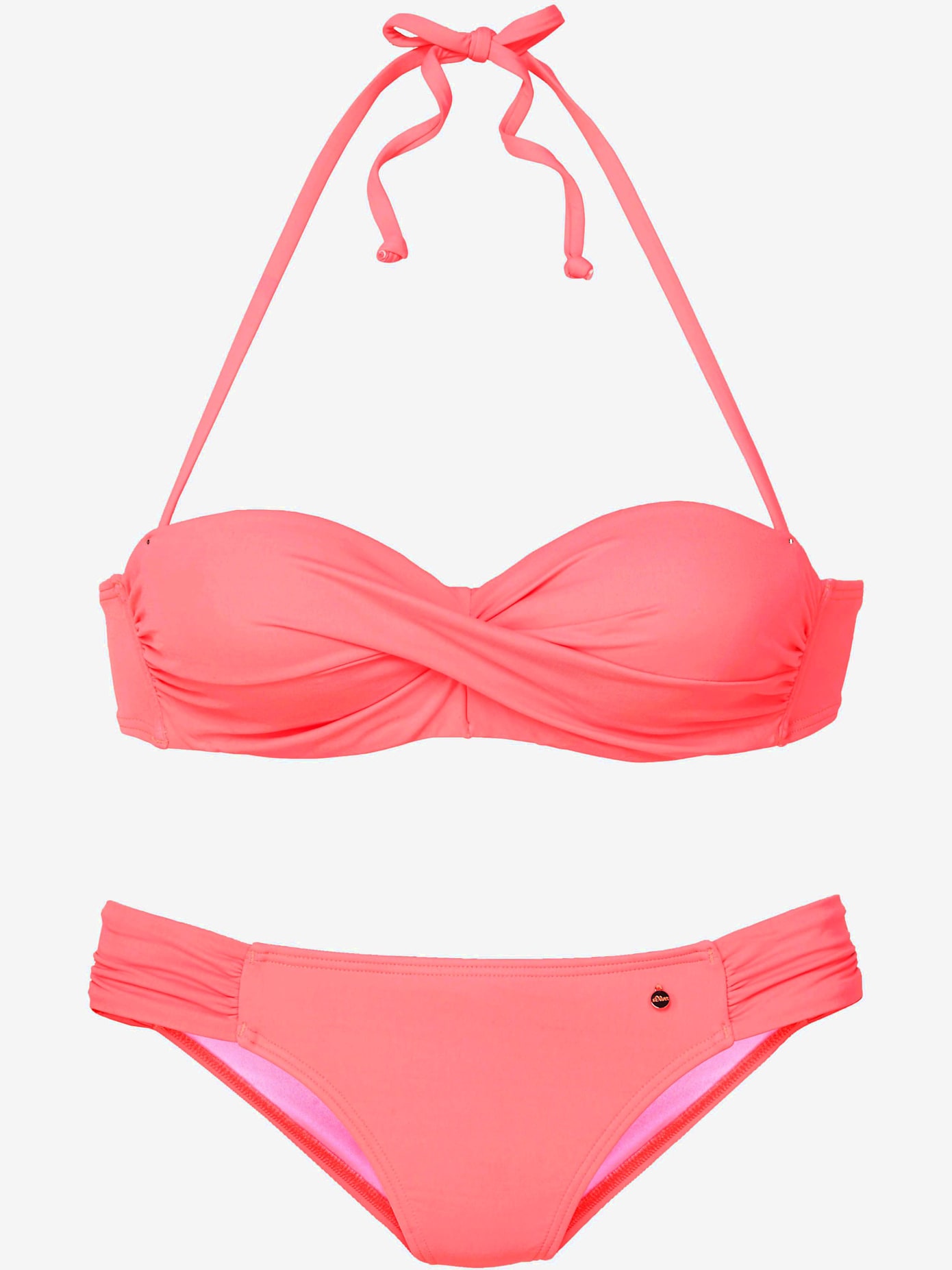 Maillot de bain bandeau à armatures coloris unis