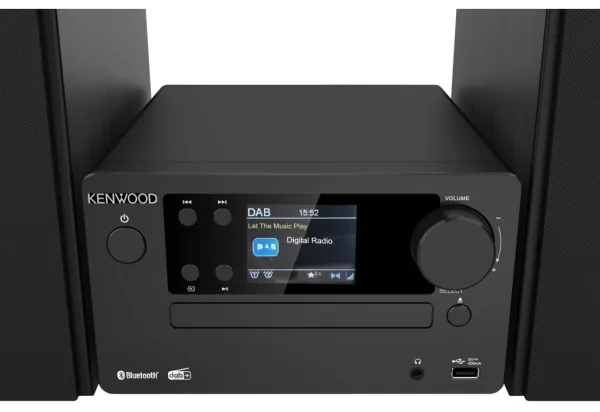 Kenwood Electronics M-725DAB-B, Home audio micro system, Sort, 50 W, 2-vejs, 75 dB, 10%