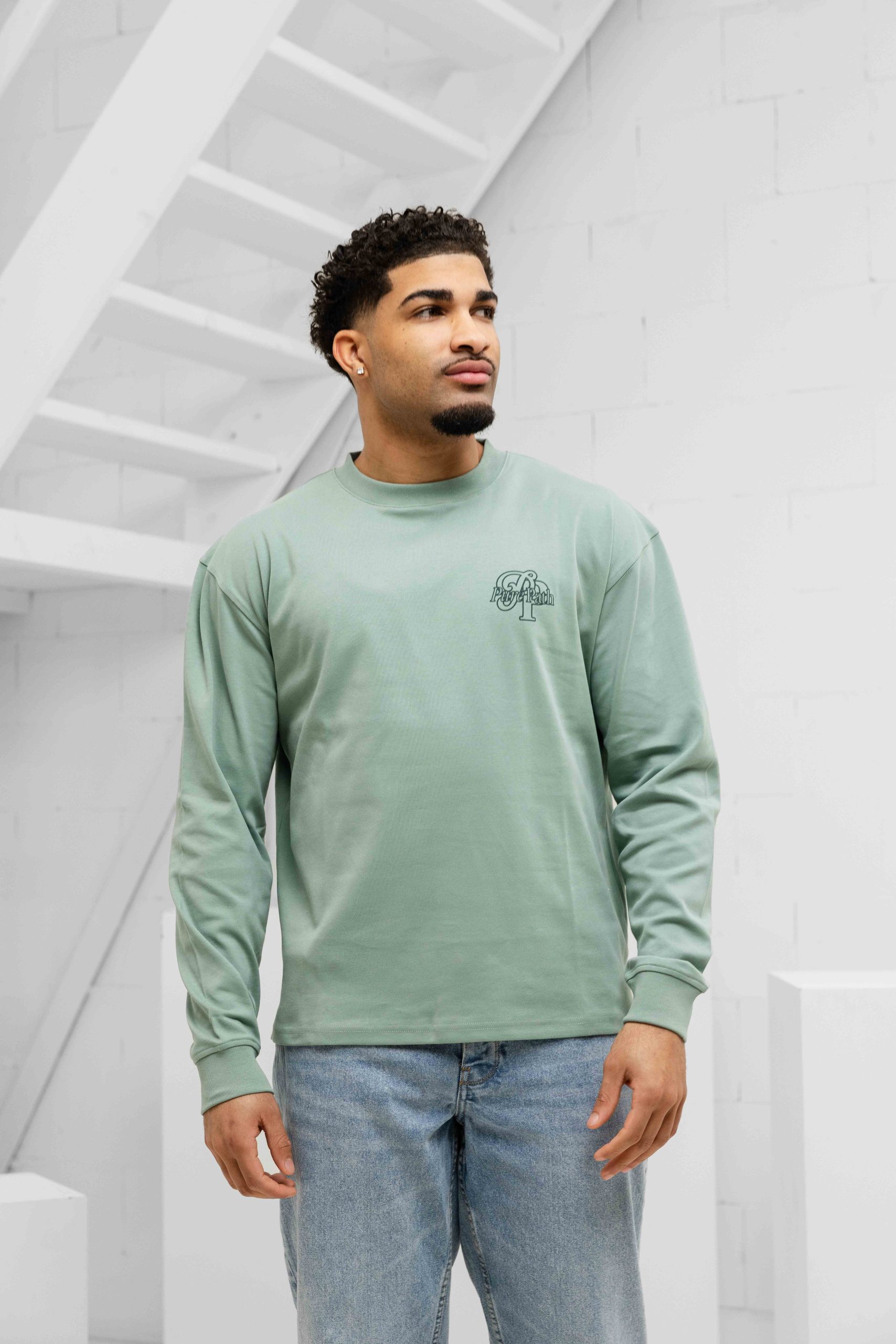 Pure Path Initials Longsleeve T-Shirt Heren Groen