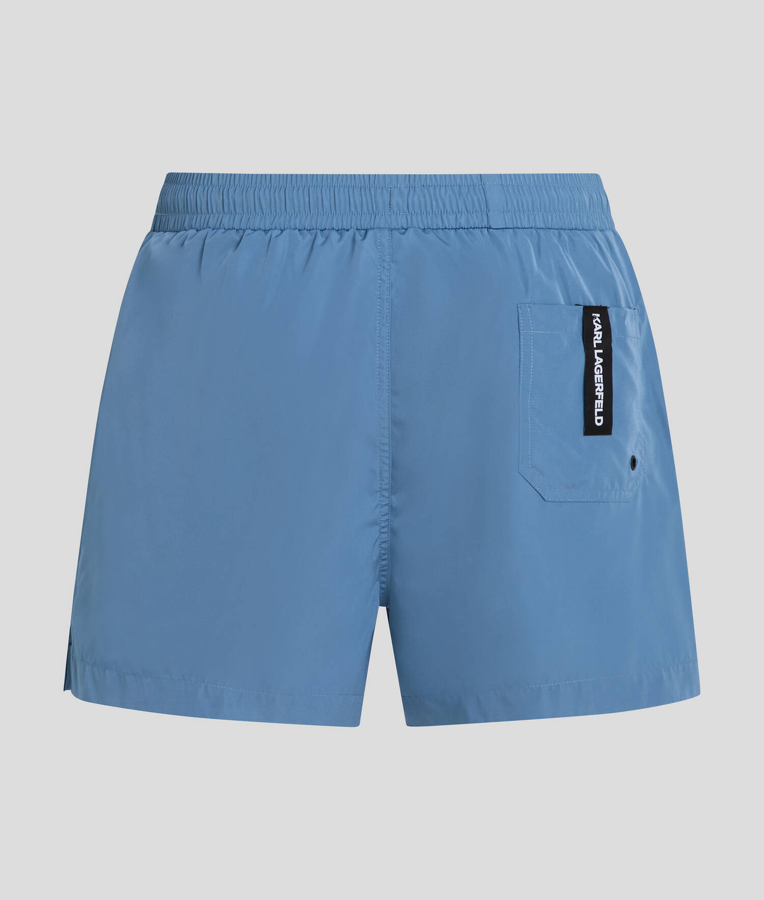 SHORT DE BAIN LONG À LOGO KARL MÉTALLISÉ - Bleu Fusion