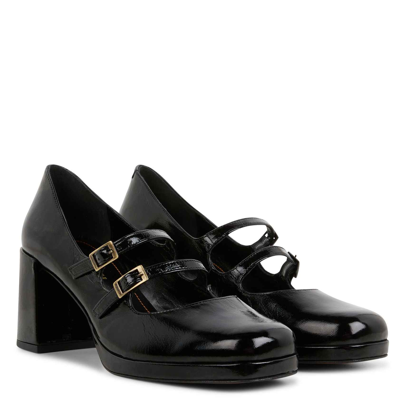 ALORA - Babies à talons en cuir| Noir