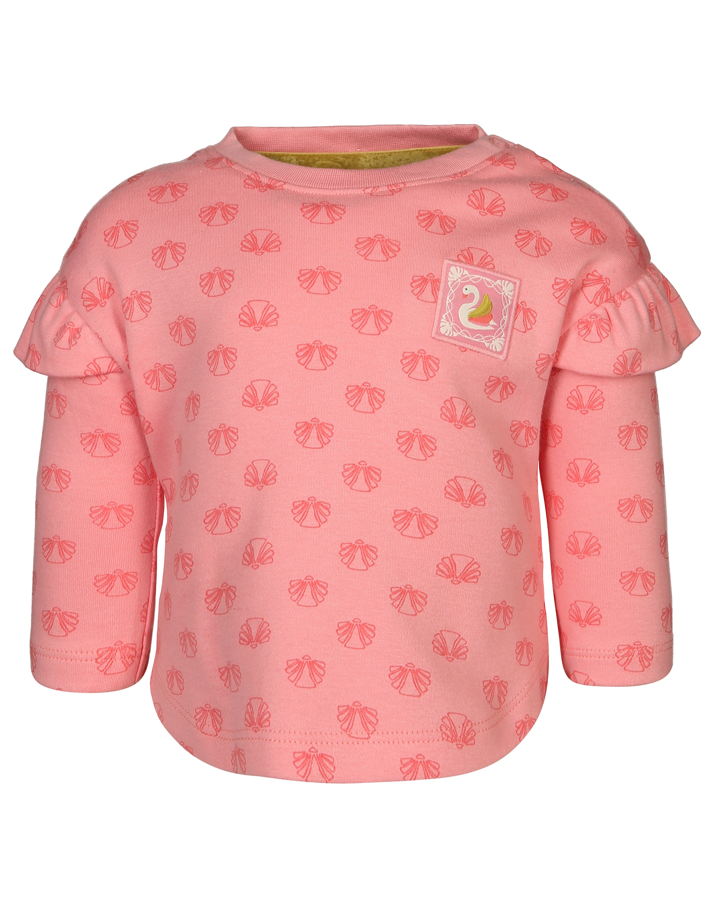 Langarmshirt SCHWAN gemustert in rosa