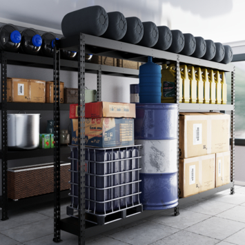 Handson Industrieel Opbergrek Zwart – 180x180x60 cm – 300 kg Draagkracht