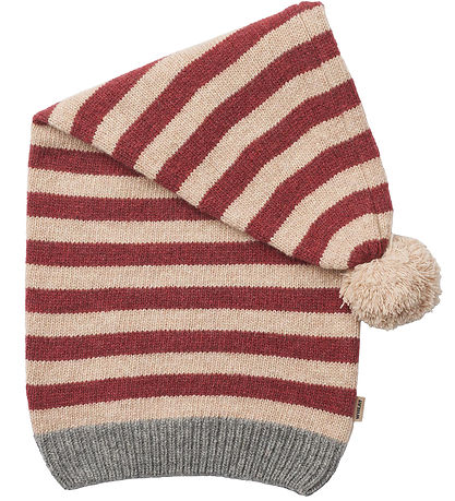 Wheat Nissehue - Strik - Rød Stripe