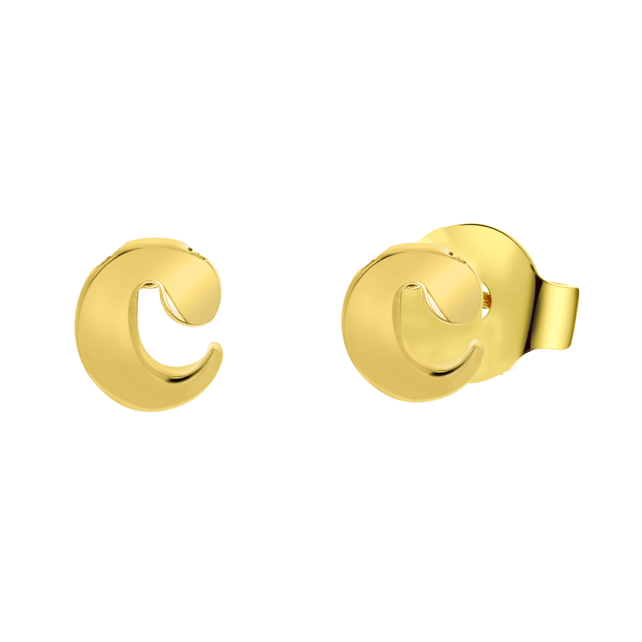 Goldplated oorbellen letter