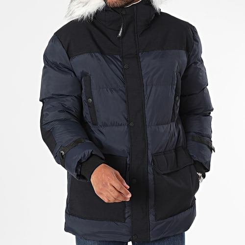 Doudoune Capuche Fourrure Dalibor Bleu Marine
