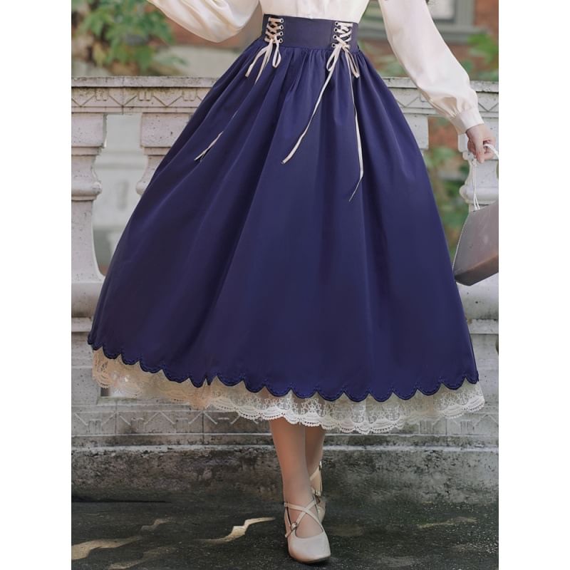 Pinocle - Traditioneel Chinees shirt met lange mouwen / Maxi-rok met hoge taille / Set