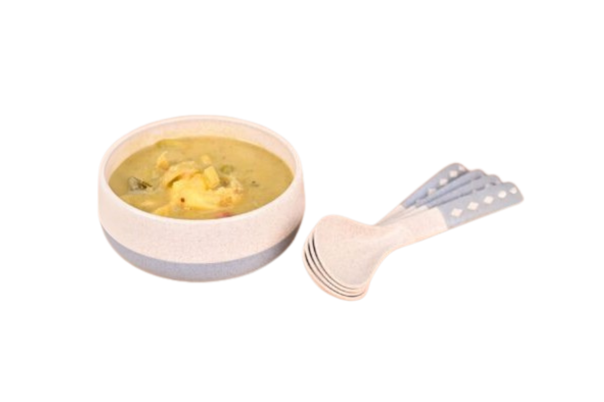 Croppie set van 4 250 ml soepkom met lepel - Azure