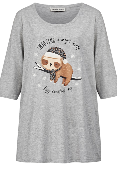 T-Shirt, oversized, Xmas-Bär, Rundhals, 3/4-Ärmel