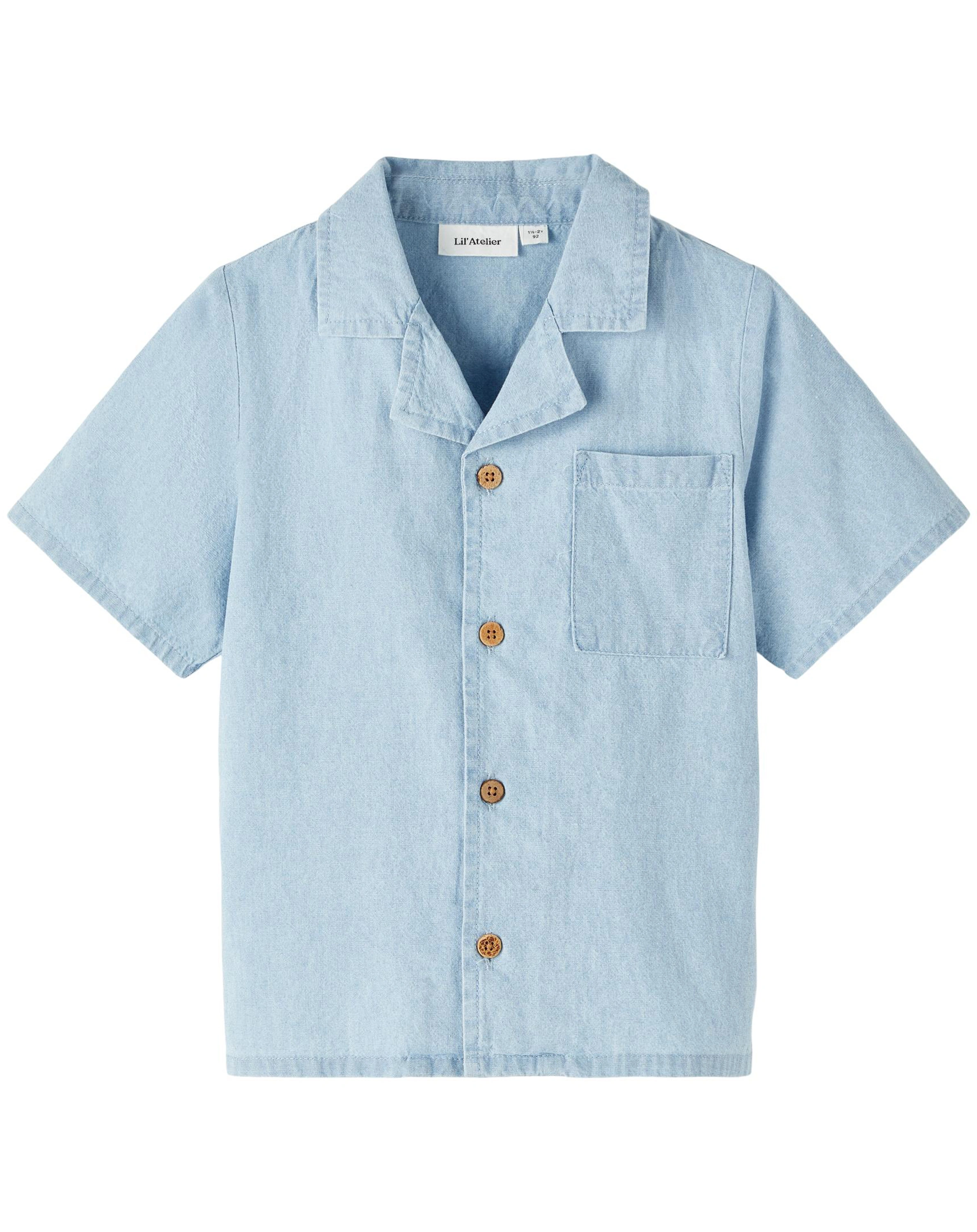 Kurzarm-Hemd NMMDALEY DENIM in light blue