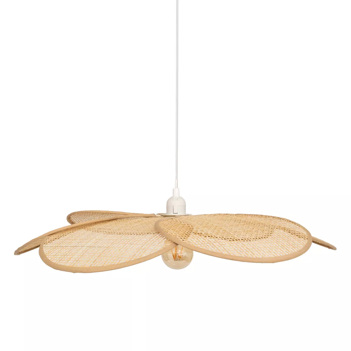 Suspension lumineuse pétales bambou (D62 cm) Rym Beige