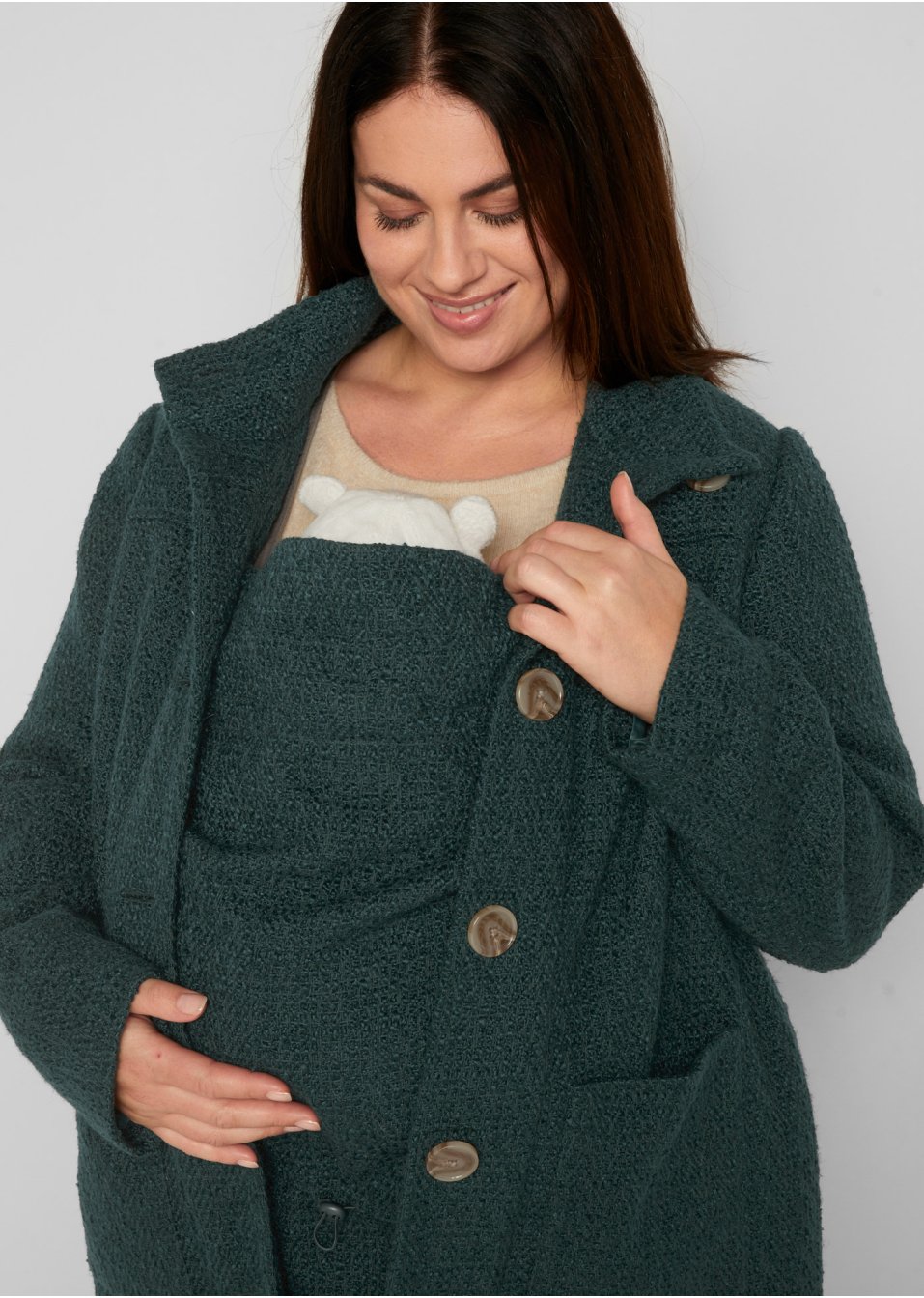 Manteau en bouclé de grossesse et de portage