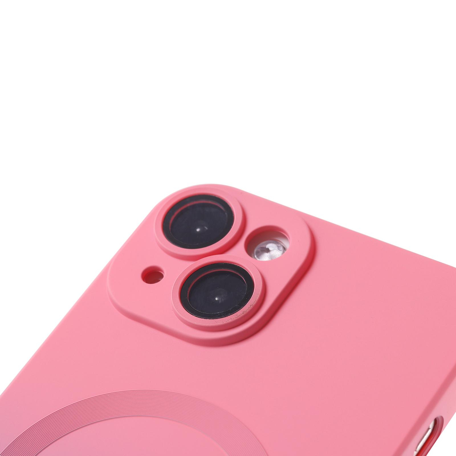 iPhone 14 MagSafe Gummi Case Hülle Kameraglasschutz mit Farbverlauf - Rosa / Blau
