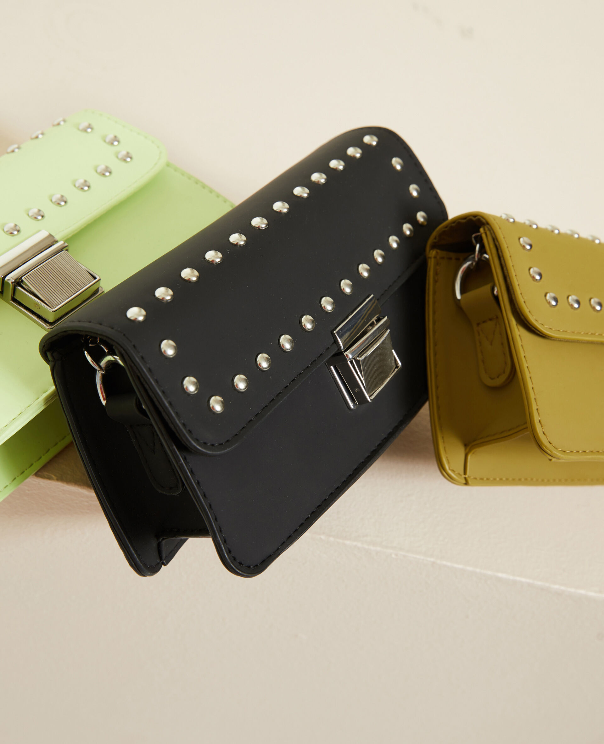 Mini sac rigide avec clous - Noir