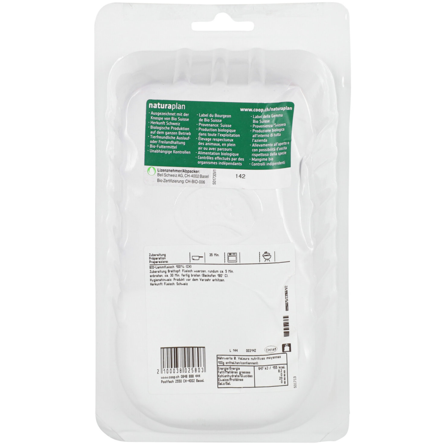Naturaplan Bio Lammnüssli ca. 450g