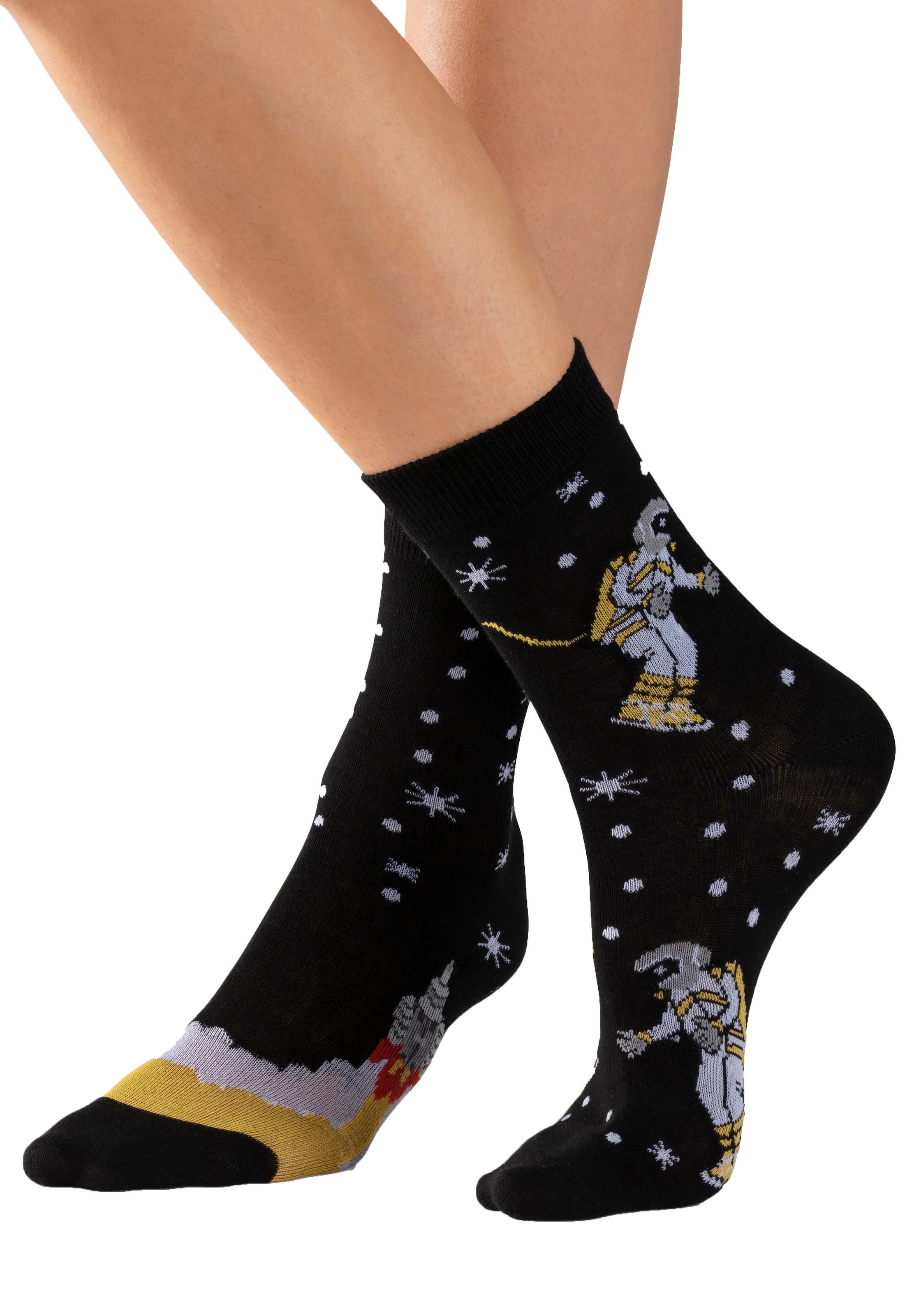 H.I.S Socken Packung, 4 Stk. tlg. mit eingestrickten Motiven