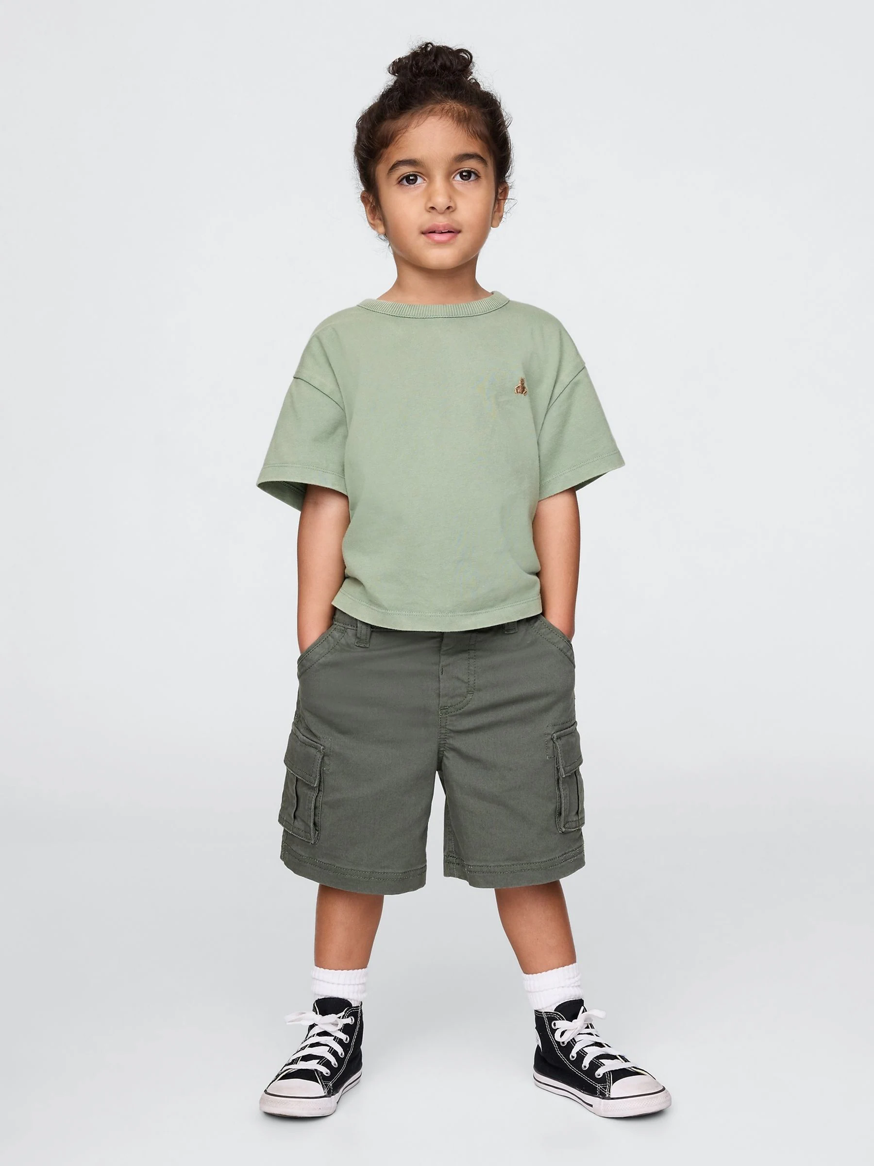 Groen - Gap cargoshorts met elastische taille (6 mnd - 5 jr)
