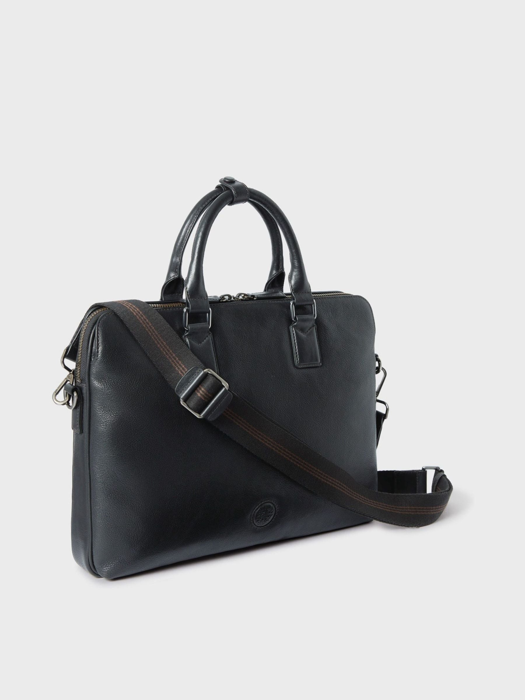 Zwart - Osprey London The Compass leren laptoptas