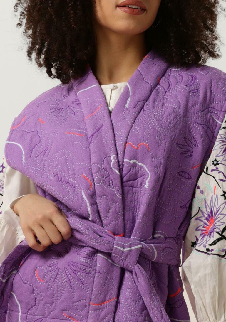 POM AMSTERDAM lila pom amsterdam gilet quilted purple gilet