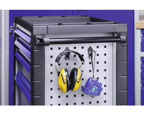 Werkplaatswagen Industrieel 712 x 943 x 466 mm 7 laden - incl. 6 gereedschapsmodules blauw 103-delige set