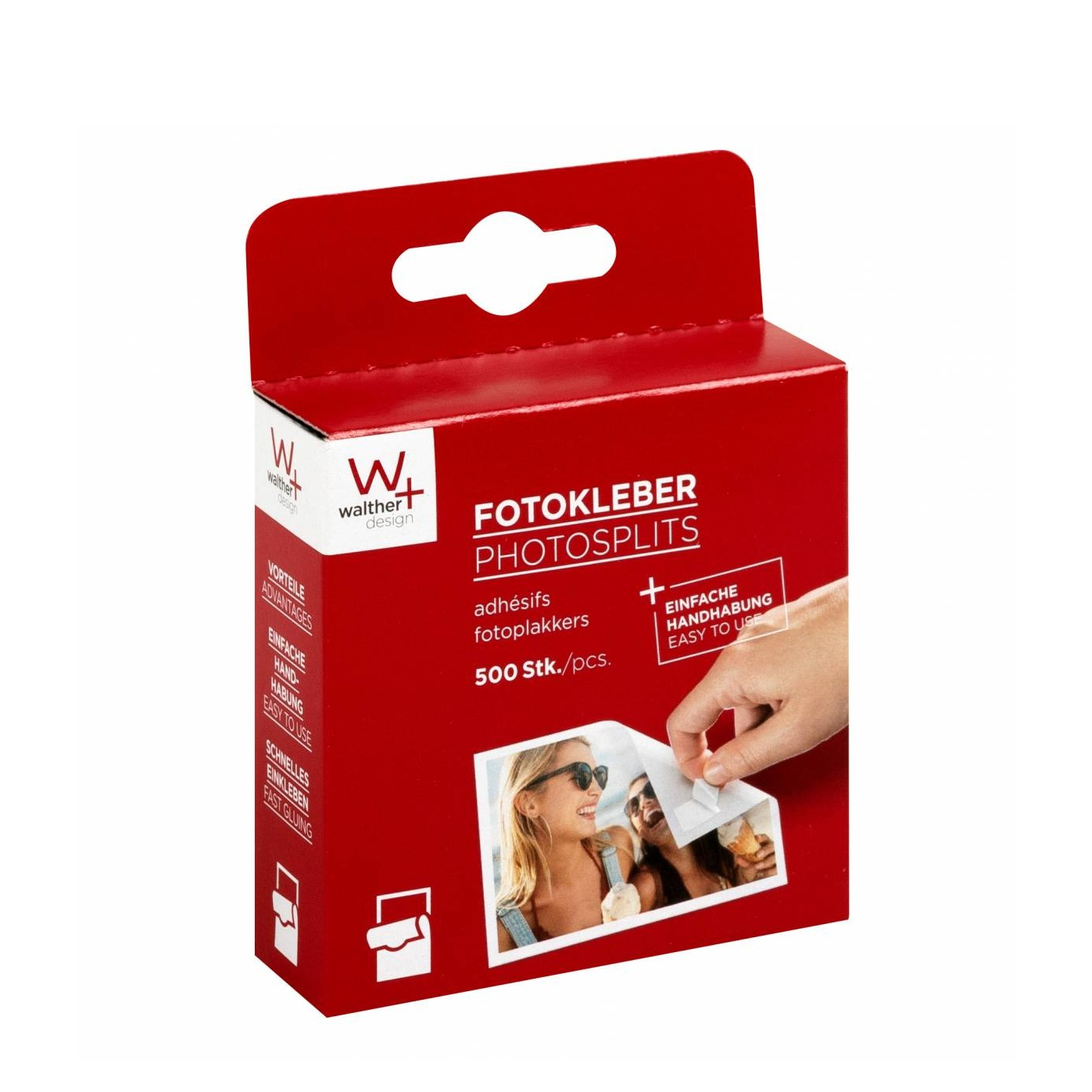 (500er Set) 13x17mm Selbstklebende Fototapes DIY Bastel Deko Aufkleber Fotokleber Sticker (100.101001) - Weiss