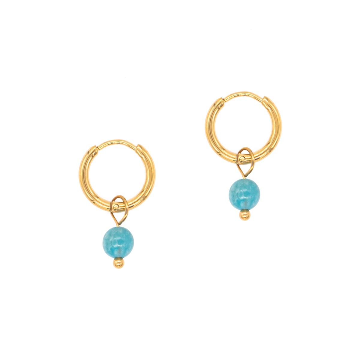 Boucles d'oreilles créoles Serena en pierres Apatite