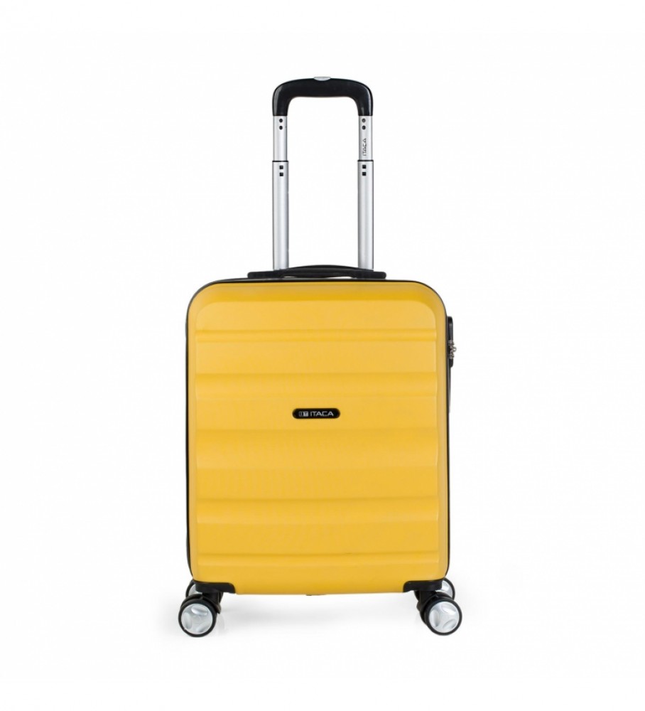 Conjunto de malas rígidas de viagem ITACA com 4 rodas T71600 Mostarda - 55x39x20cm -